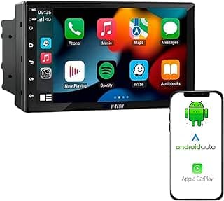 CENTRAL MULTIMÍDIA ANDROID 13, TELA QLED 7" FULL TOUCH, 2 DIN SLIM, 2/64GB, USB, SD, AUX, BLUETOOTH, ESPELHA ANDROID E IOS, CARPLAY E ANDROID AUTO COM OU SEM CABO