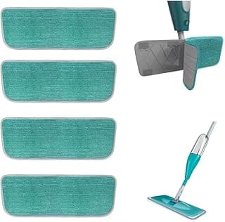 Kit 4 Refis de Pano Microfibra Verde para Mop Spray e Esfregão