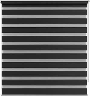 Zebra Persiana Rolo Dupla 120x160cm Preta Evolux