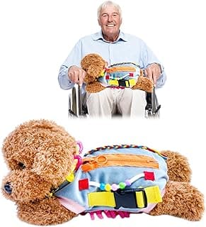 Cobertor Fidget Dog para Idosos, Cobertor Fidget Sensorial para Idosos com Alzheimer, Produtos para Demência para Idosos, Cobertor Sensorial Fidget
