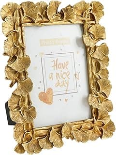 Porta-retratos dourado vintage com texto Have a nice day