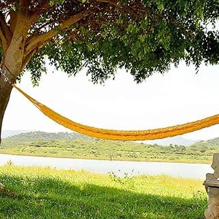 Rede de Dormir e descanso Camping Nylon Impermeável Tarrafa Amarela