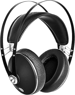 Fones de ouvido fechados pretos MEZE 99 NEO com microfone e couro
