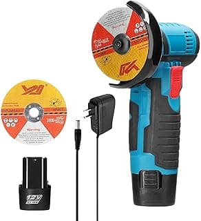 Esmerilhadeira angular recarregável 12V com discos de corte e carregador