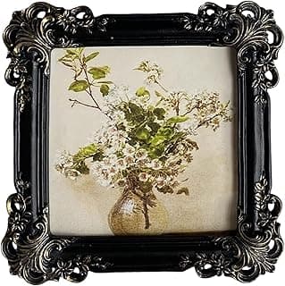 Moldura Vintage, para Decoração de Mesa Ou Parede, Ornamentada, Ideal para Escrivaninha, Quarto de Hóspedes, Ou, Preto, Tamanho real