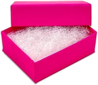 TheDisplayGuys – Caixa de presente em papel kraft neon com 25 unidades nº 11 preenchida com algodão - fúcsia (5,5 cm x 4,5 cm x 1,9 cm)