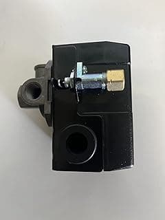 Pressostato LF10-4H Lefoo 135/175 Psi 4 Vias para Compressores, preto com detalhes em bronze e prata