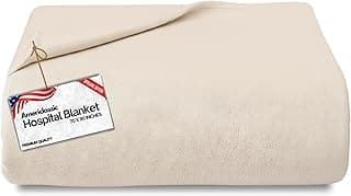 Cobertor hospitalar – Pacote com 1,70 x 232,4 cm – Mistura de algodão, cobertores médicos leves e respiráveis para cuidados com o paciente, uso doméstico, banho ou cama – Natural cru