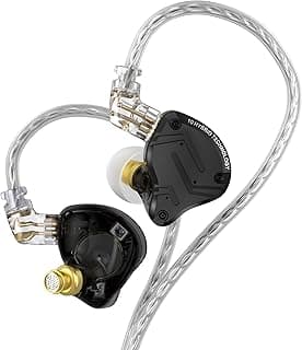 Fone de ouvido KZ ZS10 Pro X preto e prata com cabo destacável