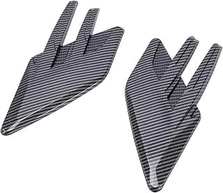 Conjunto de 2 Acabamentos Laterais para Para-lamas Automotivos — Spoiler Aerodinâmico Preto Em Plástico ABS (Estilo Fibra de Carbono), Com Proteção contra Ferrugem, Alta T