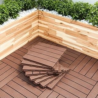 Kit 20 decks modulares plásticos alta resistência marrom para jardim