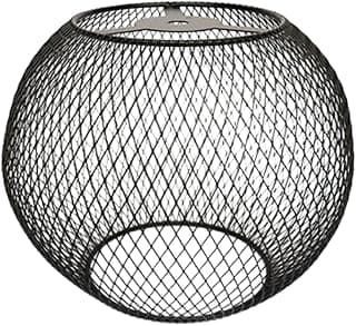 Cúpula de luminária de teto estilo vintage preta, cúpula redonda em forma de rede, para restaurante ou café