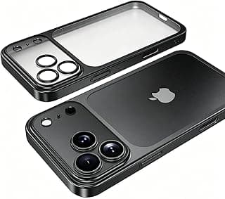 Capa protetora fosca preta para iPhone 15 Plus com protetor de lente integrado e resistente a quedas