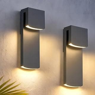 Luminárias de parede LED modernas à prova d'água cinza para ambientes externos