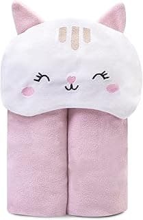 Toalha de banho rosa bebê com capuz em forma de gato, Papi Textil