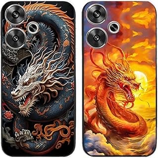 Capa de telefone com design de dragão em chamas para Xiaomi Redmi Turbo 3 / Poco F6 5G