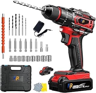 Parafusadeira e Furadeira de Impacto 21V Brushless, Furadeira Parafusadeira a Bateria 70Nm, Kit Super Completo com 2 Baterias 2.0Ah, Inclui Maleta - Perfeito para Reparos, Instalação e DIY