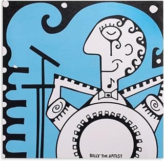 Enesco Tela de parede para presente com tambores, músico Billy The Artist, 30,5 x 30,5 cm