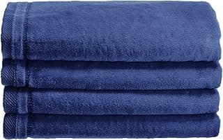 Creative Scents Toalhas de dedo 100% algodão veludo azul - pacote com 4 28 x 45 cm - toalha de rosto decorativa, extra absorvente e macia, ideal para banheiro e lavabo (azul marinho)