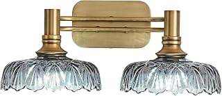 Luminárias de parede vintage com cúpulas de vidro cinza e estrutura em bronze