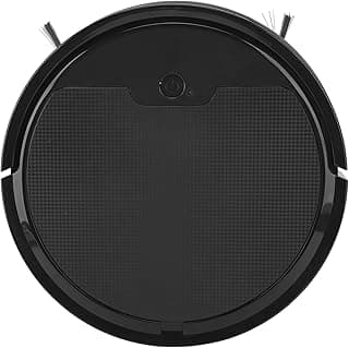 Aspirador de pó robô inteligente Zopsc, preto, ângulo superior, fundo branco