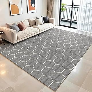 Tapete Sala Quarto Luxo Grande 3,00 x 2,00 Antiderrapante Jacquard Decorativo Moderno Geométrico Tear Artesanal Cinza