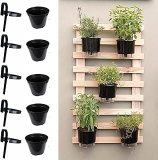 Kit 05 suportes de vaso em ferro para jardim vertical