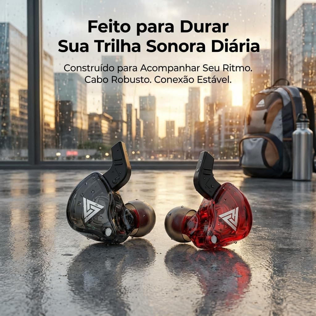 Fone de Ouvido QKZ AK6 Intra-Auricular, Driver Dinâmico de 10mm, Graves Potentes e Cabo Fixo – Perfeito para Músicos e Gamers AlverSun (PRETO)