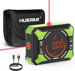 Medidor de ângulo digital com nível de laser Huepar 3 em 1 com laser vermelho e alça preta