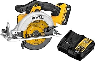 DEWALT Kit de serra circular 20V MAX 16,5 cm, com bateria de 5 Ah e carregador (DCS391P1)