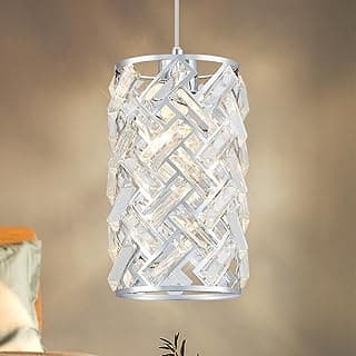 Luminária pendente de cristal cromado moderno para cozinha, sala de jantar, quarto, corredor ou hall de entrada