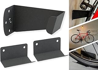 Suporte de parede para bicicleta em aço preto com bicicleta pendurada