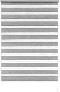 Persiana Rolo Dupla Zebra 160x160cm Cinza Linho Evolux