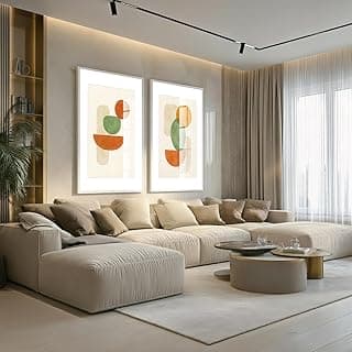 Quadros com Moldura e Acrilico Cristal Vidro Minimalista Arte Conjunto Kit 2 Quadros para Sala Quarto
