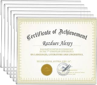 Conjunto de 6 porta-retratos transparentes em acrílico para certificados, molduras de diploma, exibição de parede