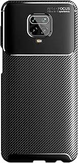 Capa de telefone preta com padrão de fibra de carbono para Xiaomi Redmi Note 9s e 9 Pro
