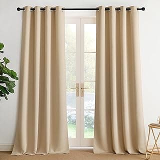 Cortinas bege biscoito isolantes térmicas para quarto infantil