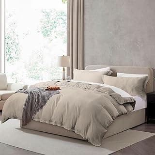 Conjunto de cama king size Hearth & Harbor com capa de edredom de linho pré-lavado macio e 2 fronhas