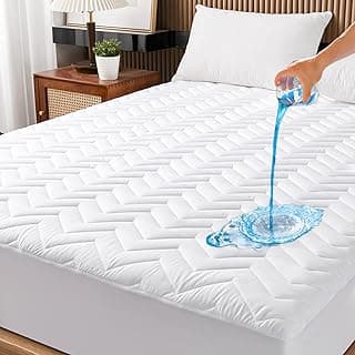 Protetor de colchão impermeável branco para cama queen, demonstração de impermeabilidade