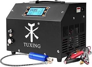 Compressor de ar TUXING PCP 4500Psi com tela LCD e tanque azul