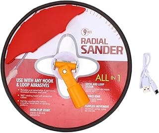 Luocute Lixadeira Radial, Lixadeira de Drywall de 9 Polegadas Com Rotação de 360 ​​graus Com Faixa de Luz LED e Poste de Extensão, para Projetos de Pintura de Renovação de Parede de