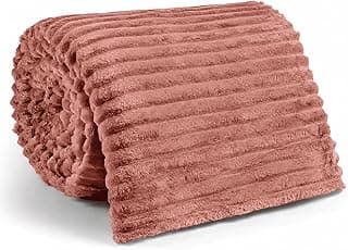 Manta de microfibra grossa rosa argila para casal queen