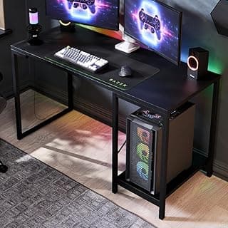 Mesa Escrivaninha Industrial Com Prateleira Aço MDF MDP Ideal Para Gamer e Home Office Medidas 115x45x73cm (Preto)