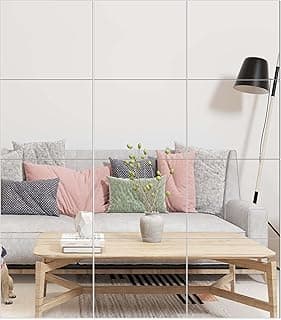 Azulejos de espelho brancos para decoração de parede em sala de estar