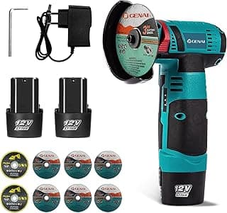 Esmerilhadeira Lixadeira Esmerilhadeira 110V/220V Sem Fio Portátil Serra Mármore A Bateria 12V (2 Bateria+8 Pcs Discos de Corte)