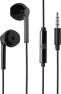 Fone de ouvido intra-auricular Motorola preto com microfone
