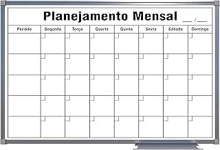 Quadro Branco Standard Mensal 90cm X 60cm - Moldura Alumínio Standard