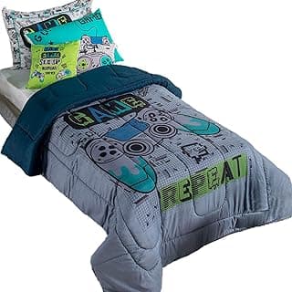 Kit Edredom Juvenil Gamer com Estampa de Jogo de Videogame, 5 Peças