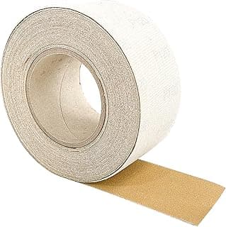 Rolo de lixa contínua dourada de grão 80 com fixação por velcro para lixadeira de bancada