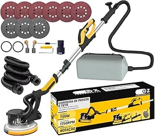 Lixadeira De Parede, Teto E Drywall Profissional Com Led Cor Preto Frequência 60hz 220v